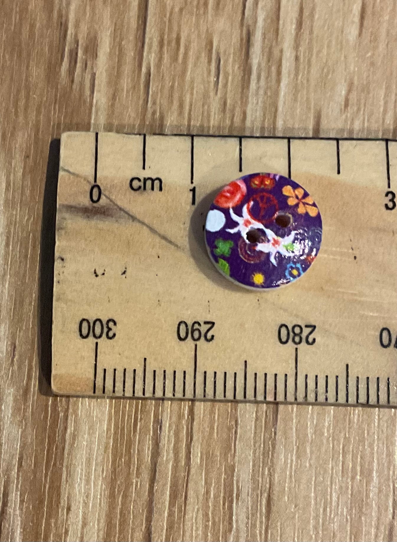 *Loose Buttons - Wooden Floral Prints