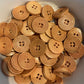 *Loose Buttons -Wooden Round Textured Red