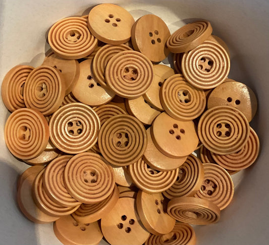 *Loose Buttons -Wooden Round Textured Red