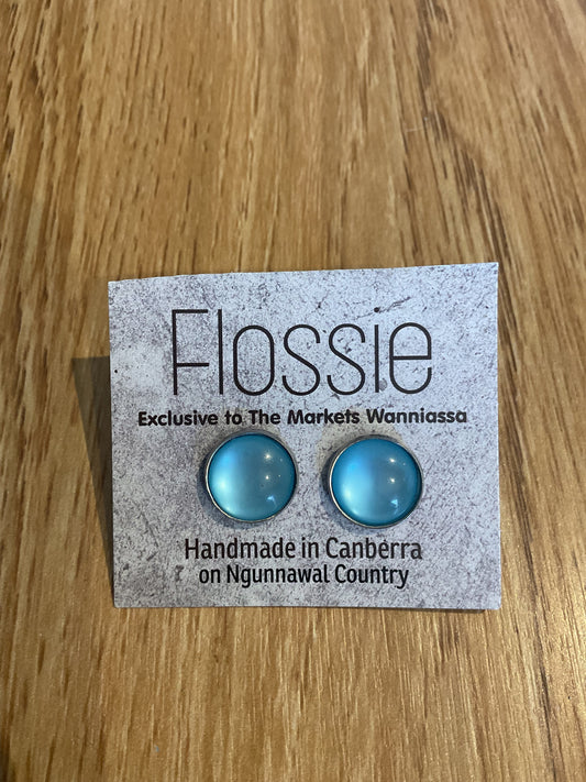 *Earrings Glass Dome Studs Sky