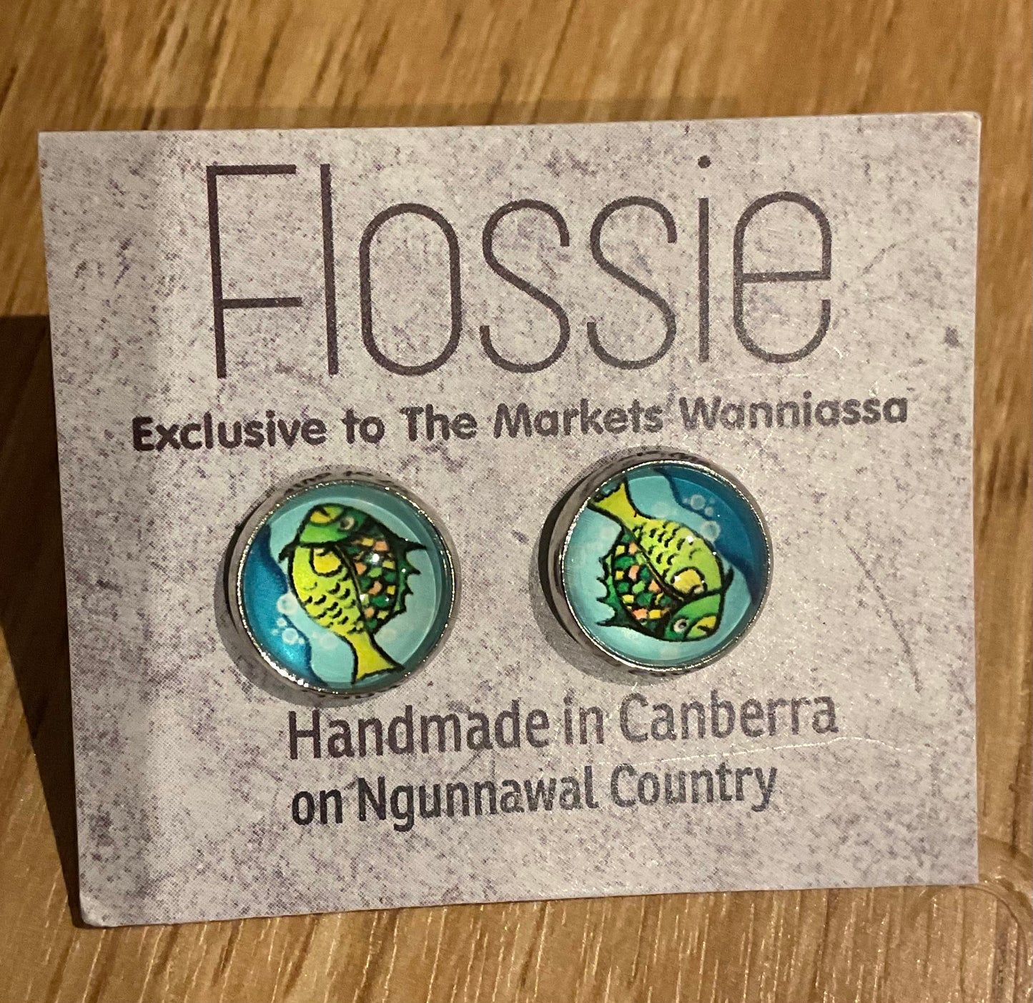 *Earrings Fish Glass Studs