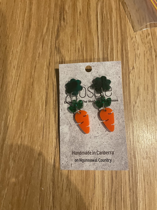 *Earrings Acrylic Carrot Dangles