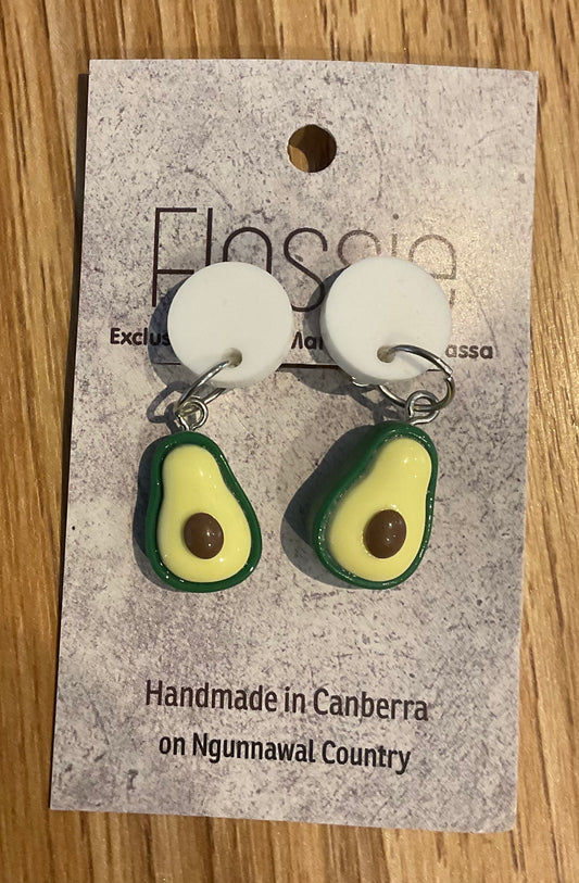 *Earrings Clip on Dangles Avocados