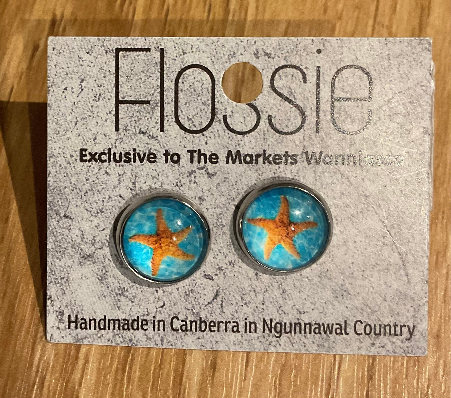 *Earrings Starfish Glass Studs