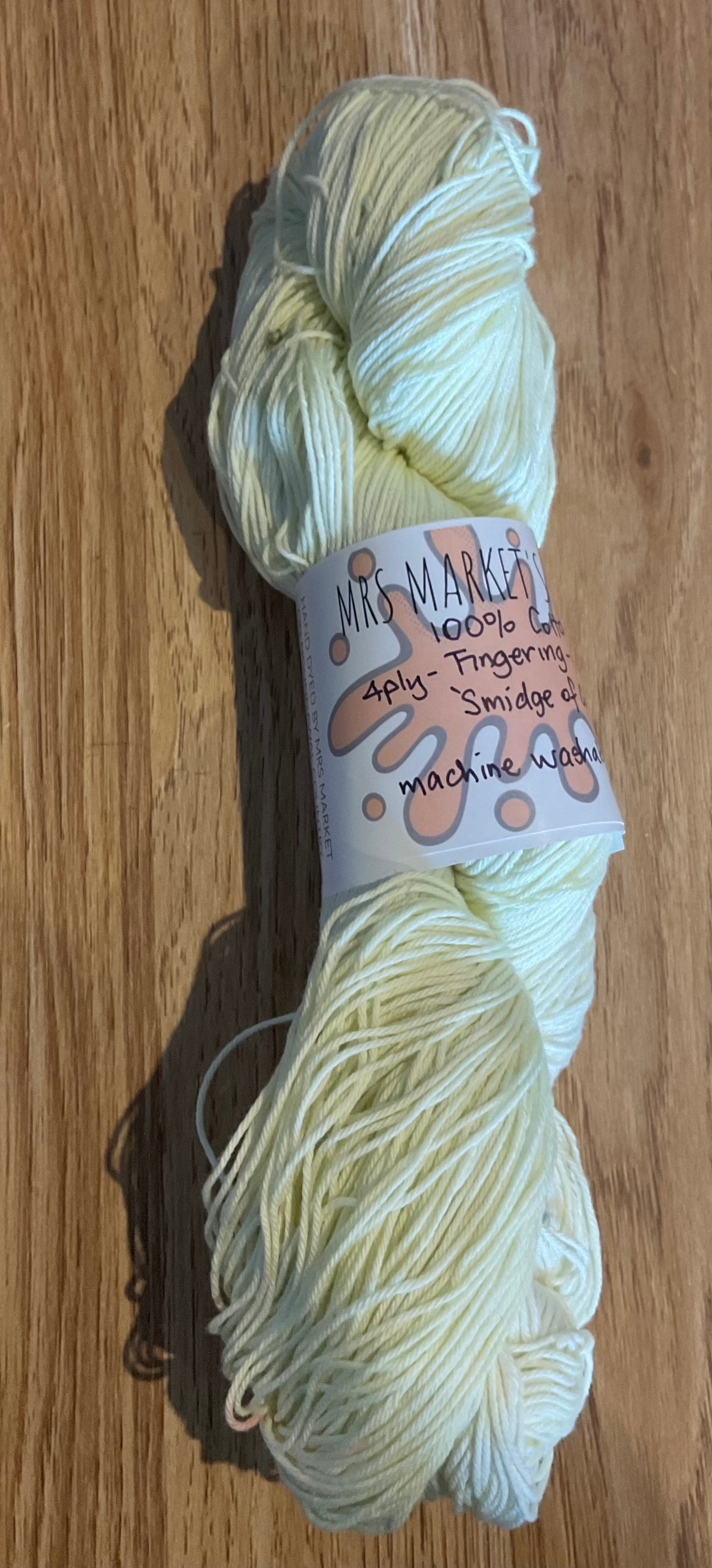 *Cottonia4 4ply 100% Cotton Yarn Smidge of Green