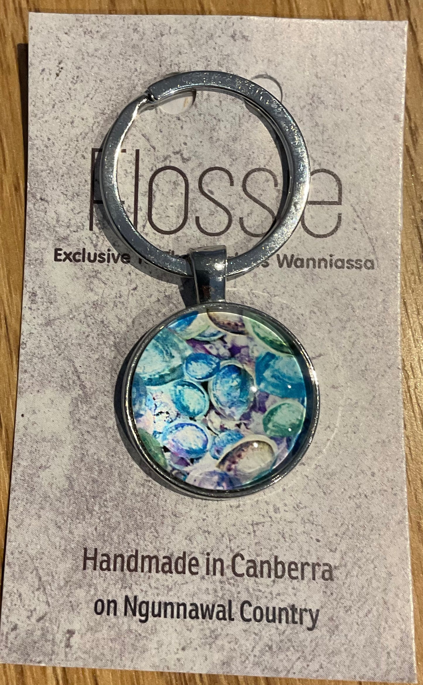 *Glass Dome Keychain Silver