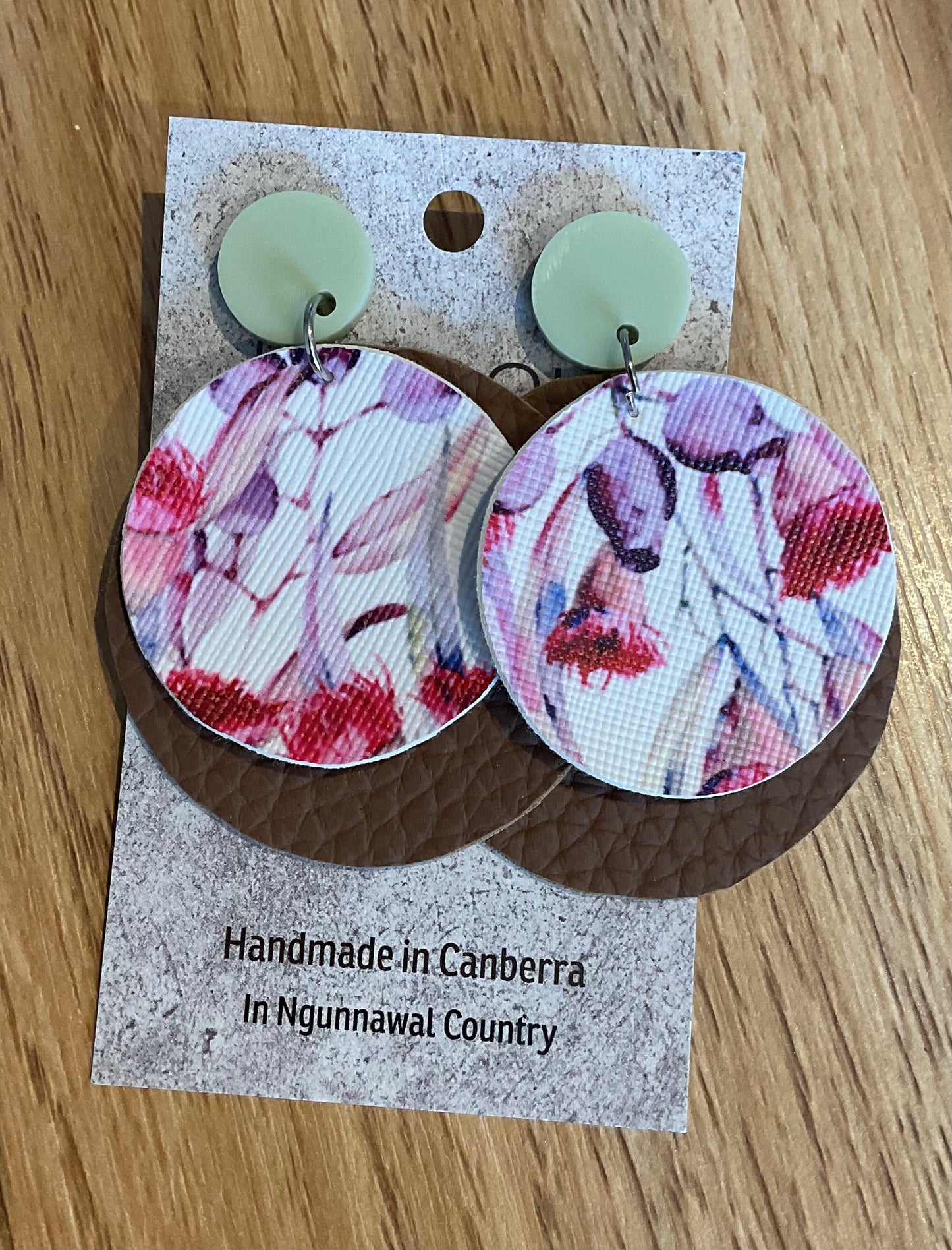*Earrings Pink Gumnut Dangles