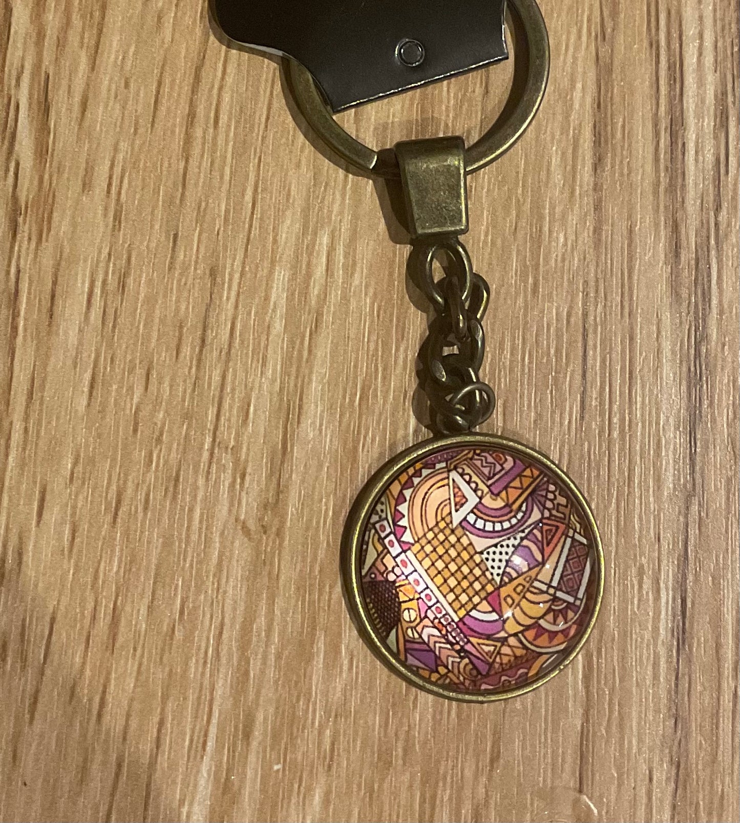 *Glass Dome Keychain Bronze