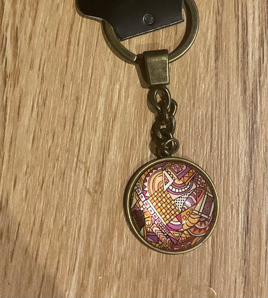 *Glass Dome Keychain Bronze