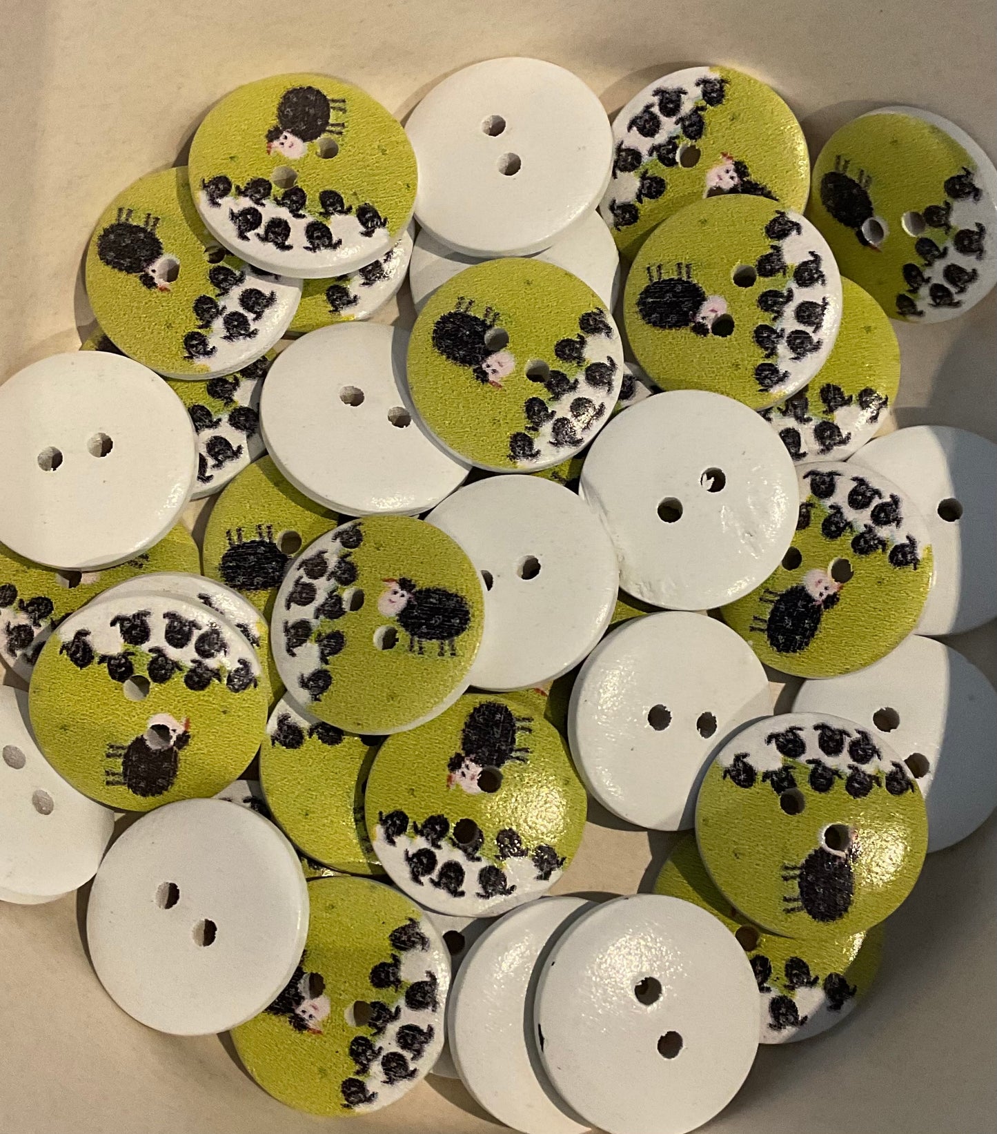 *Loose Buttons -Wooden Sheep Print