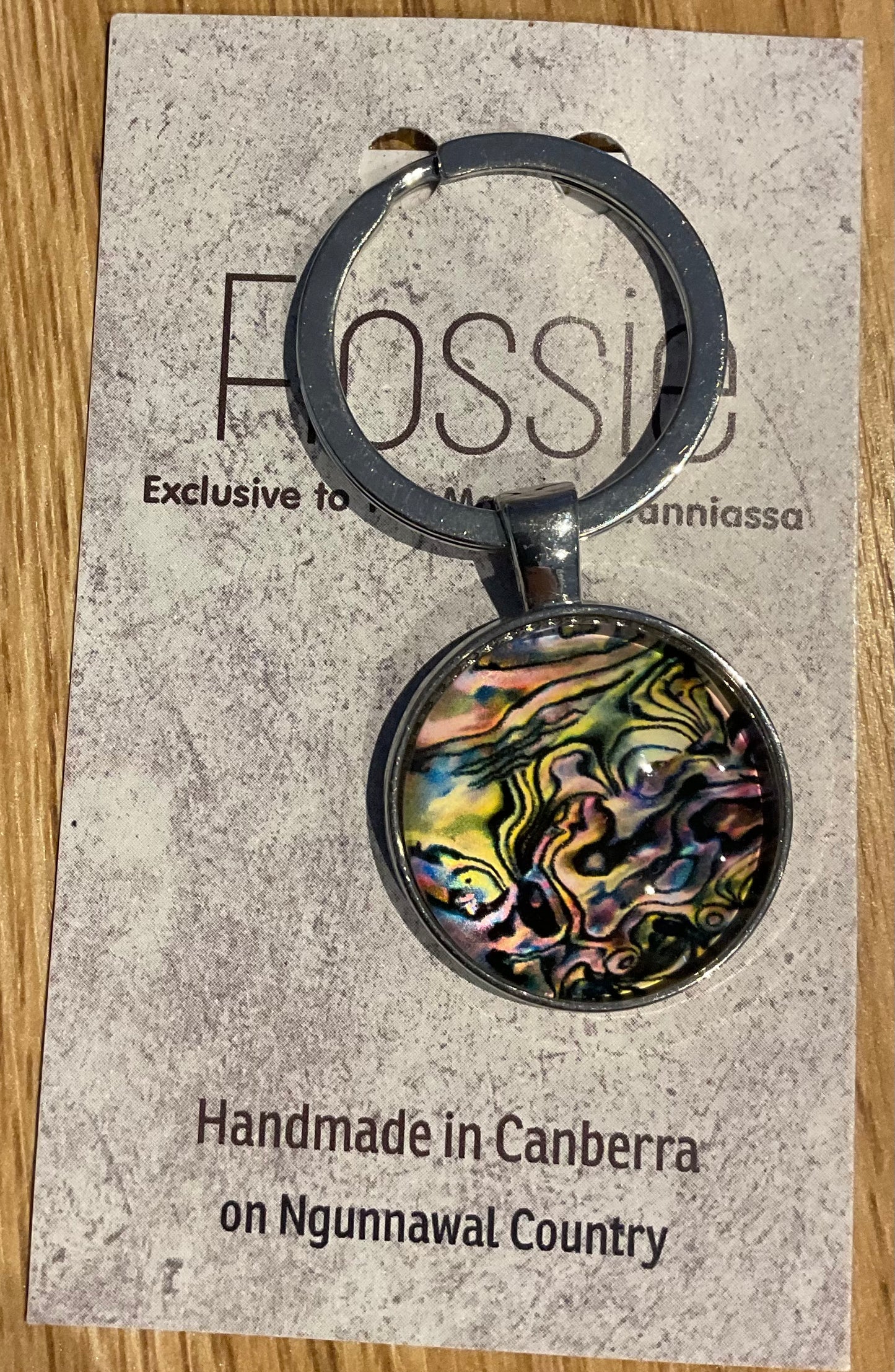 *Glass Dome Keychain Silver