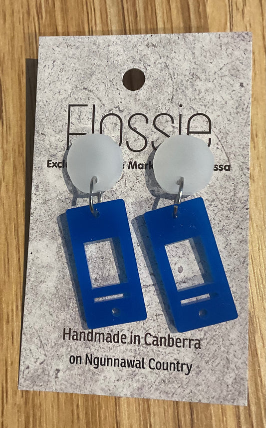 *Earrings Acrylic Blue Phone Dangles