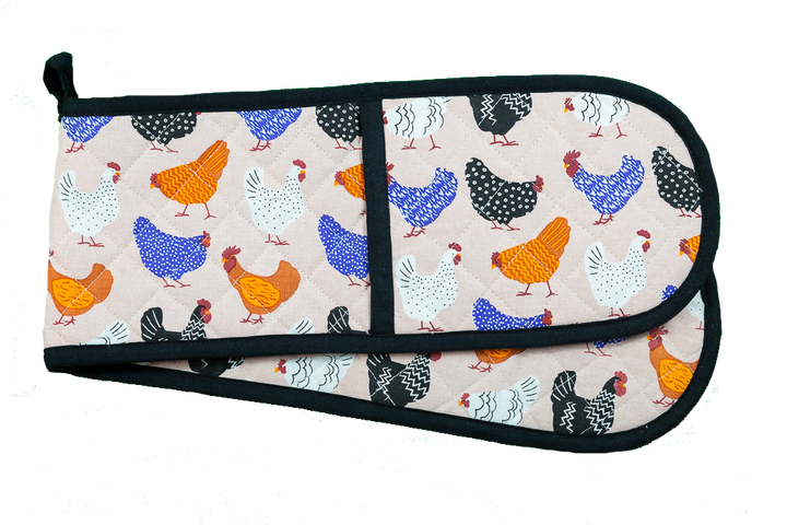 Double Oven Glove - Bright Hens