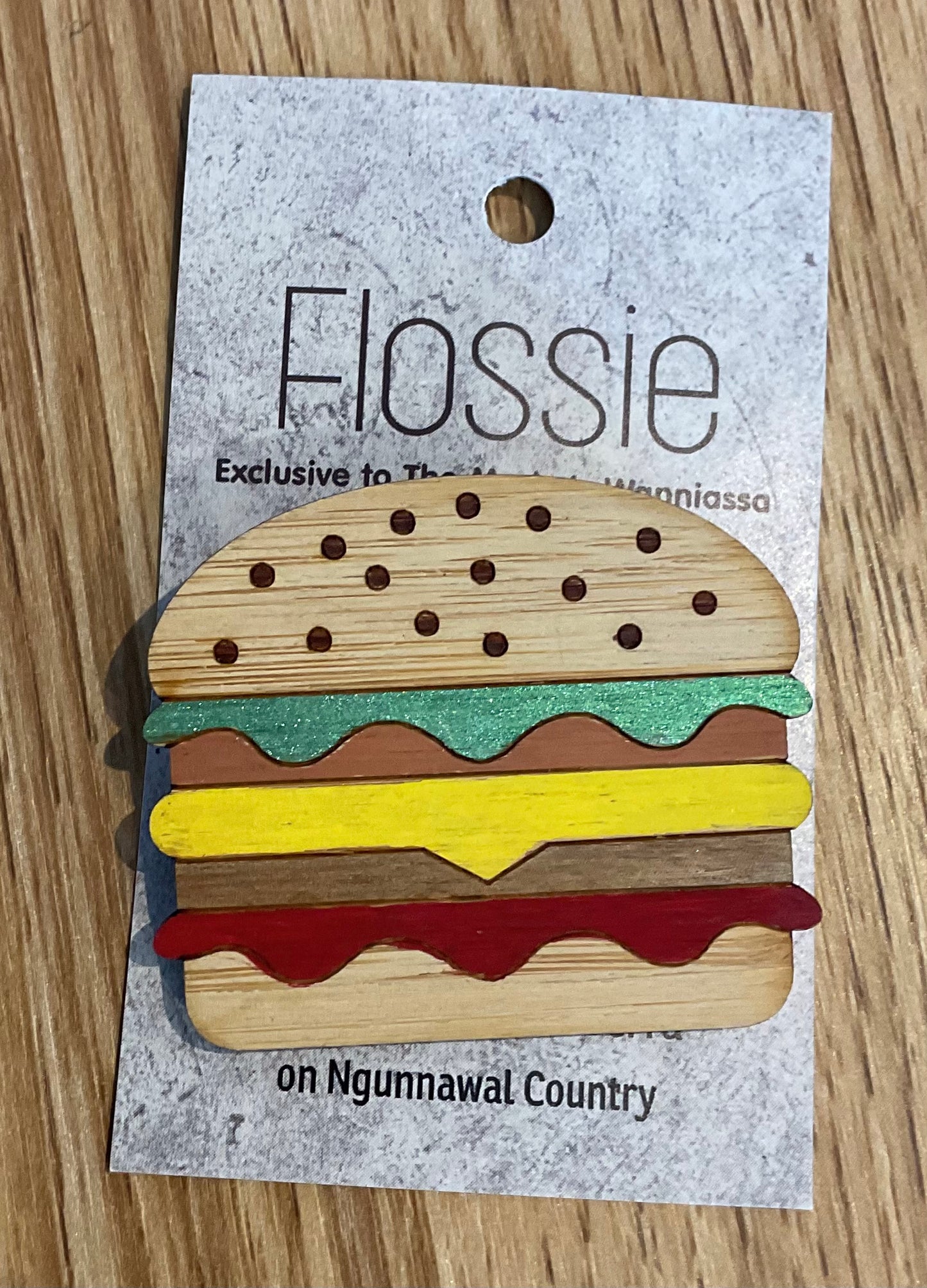 *Brooch Hand Painted Hamburger