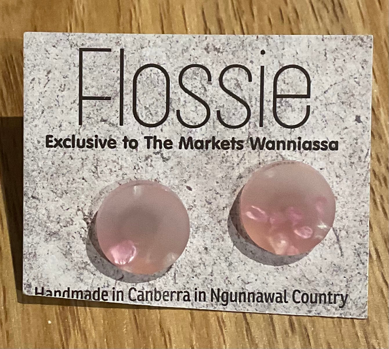 *Earrings Pink Terazzo Round Studs