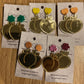 *Earrings Acrylic Mirror Peaches Dangles
