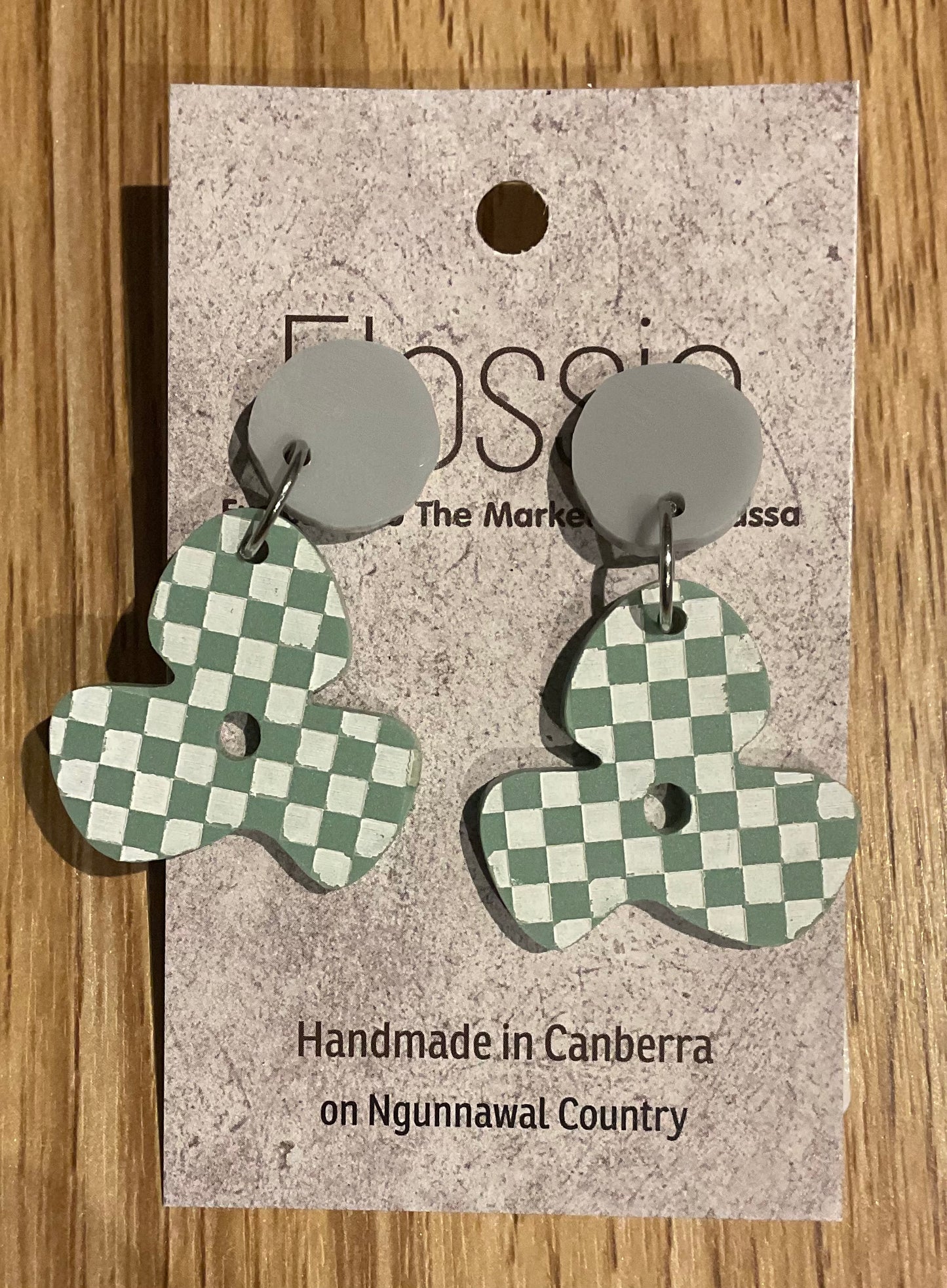 *Earrings Acrylic Hand Painted Flower Dangles