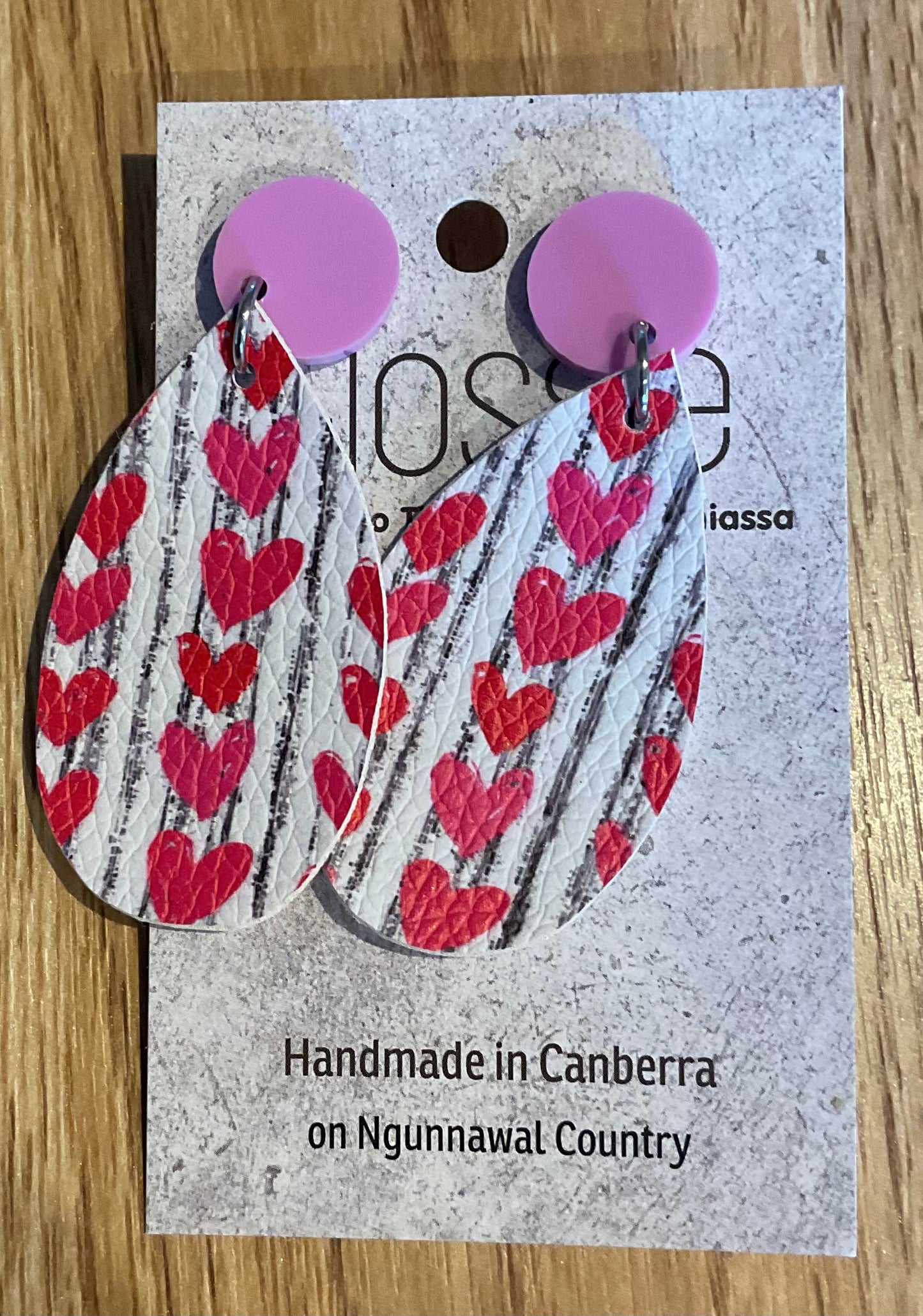 *Earrings Love Heart Dangles