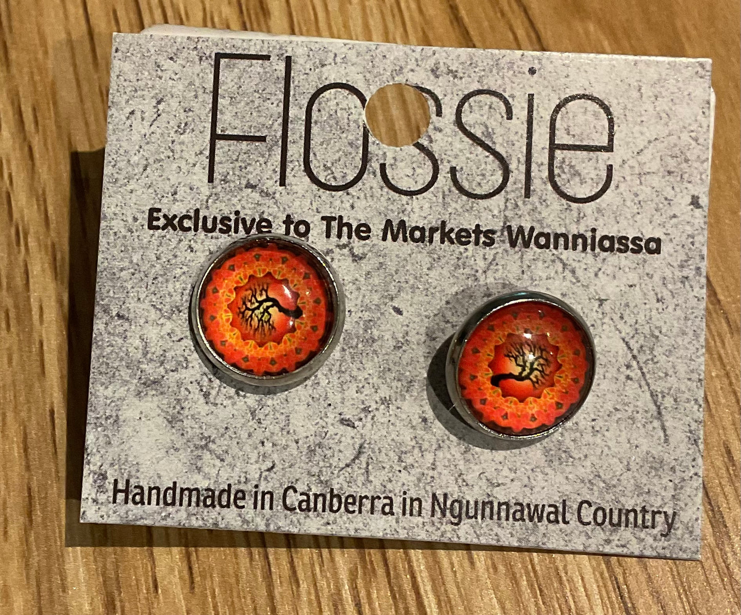 *Earrings Mandala Glass Studs