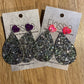*Earrings Pewter Glitter Dangles