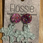 *Earrings Acrylic Blue Pearly Coral Dangles