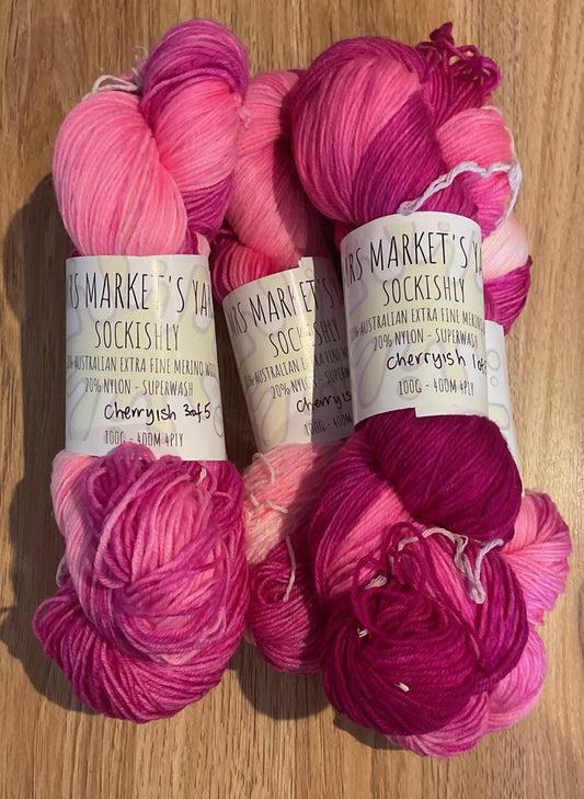 *Sockishly Yarn 4ply Cherryish