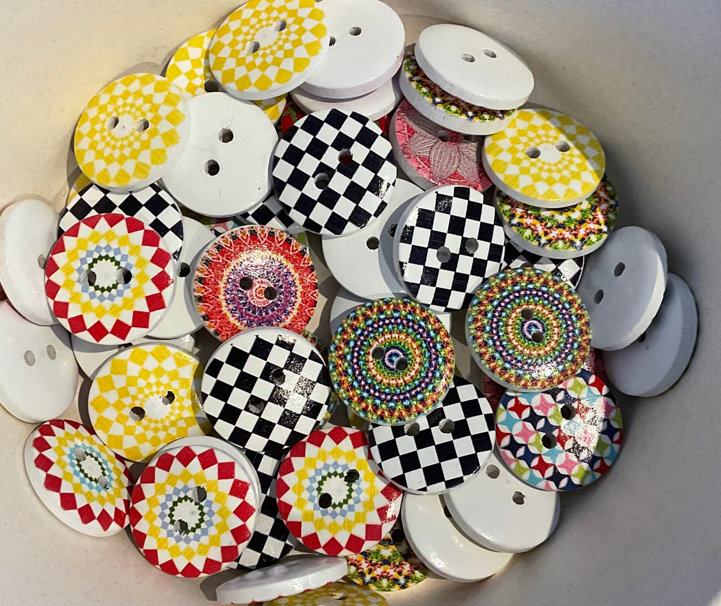 *Loose Buttons -Wooden Pattern Prints