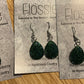 *Earrings Hand Poured Glitter Resin Dangles Emerald