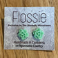 *Earrings Green Flower Studs