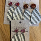 *Earrings Silver Striped Glitter Dangles
