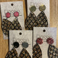 *Earrings Black Gold Glitter Dangles