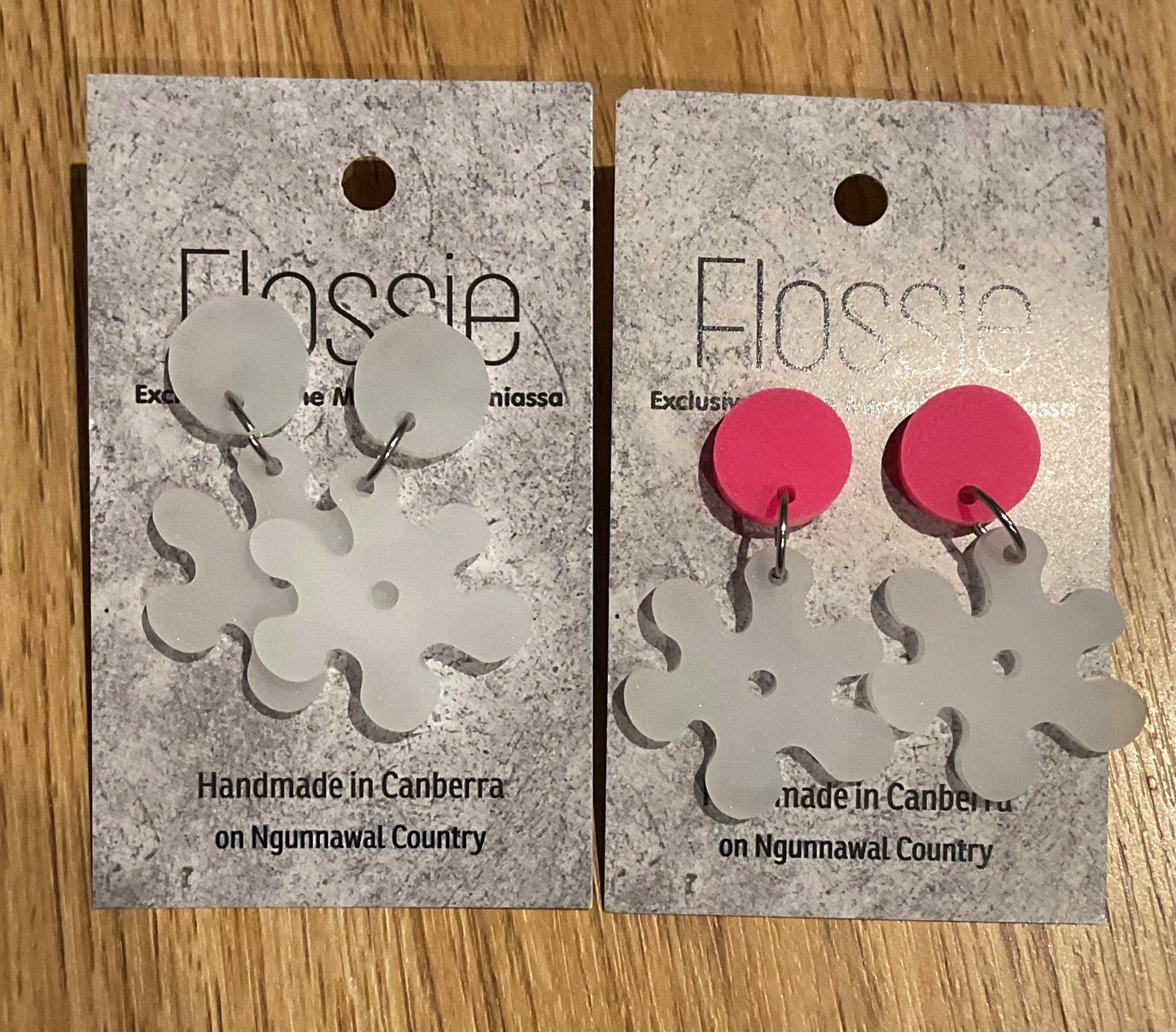*Earrings Acrylic  Opaque Flower Dangles