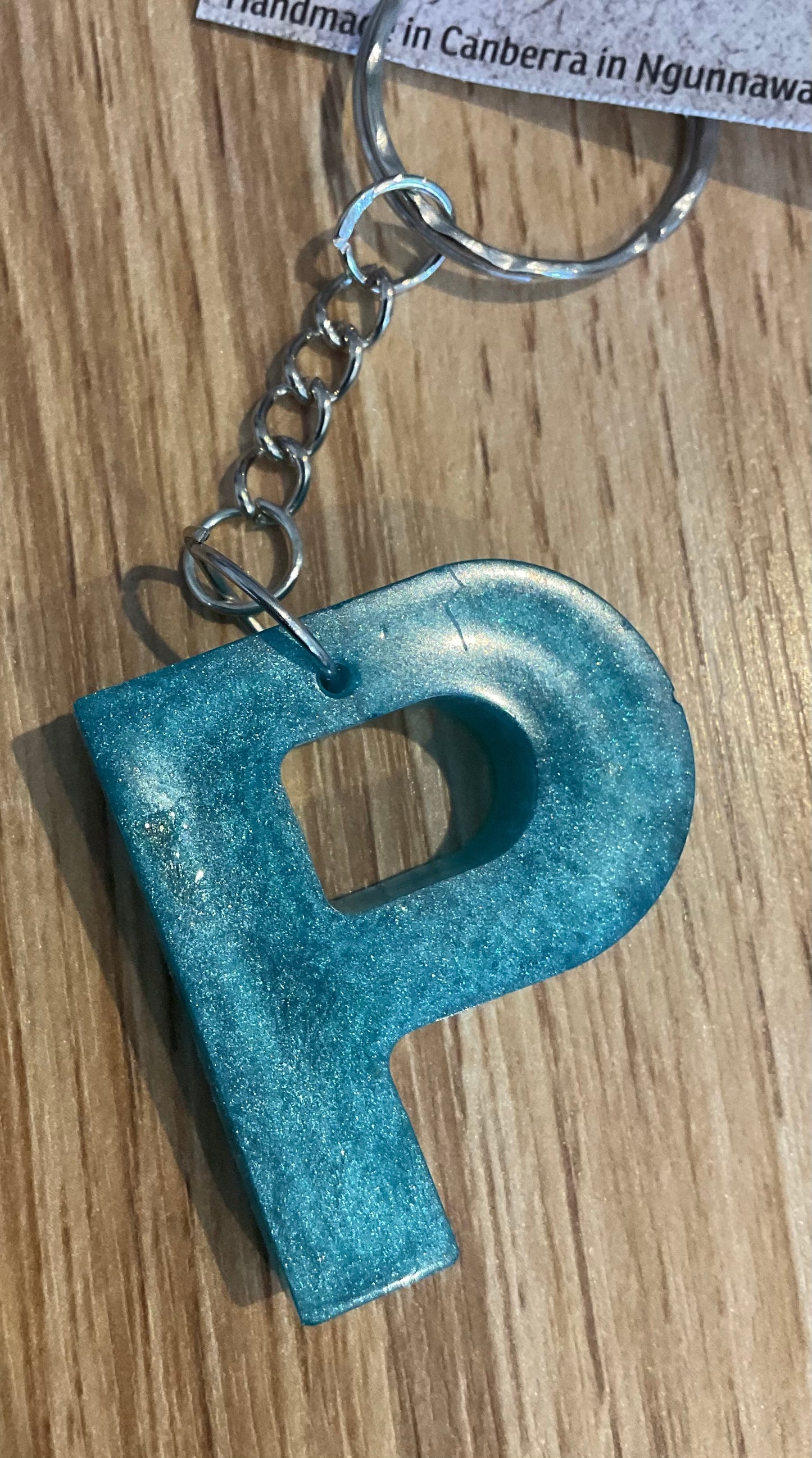 *Keychain Resin Letter P