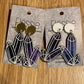 *Earrings Acrylic Hand Painted Crystals Dangles