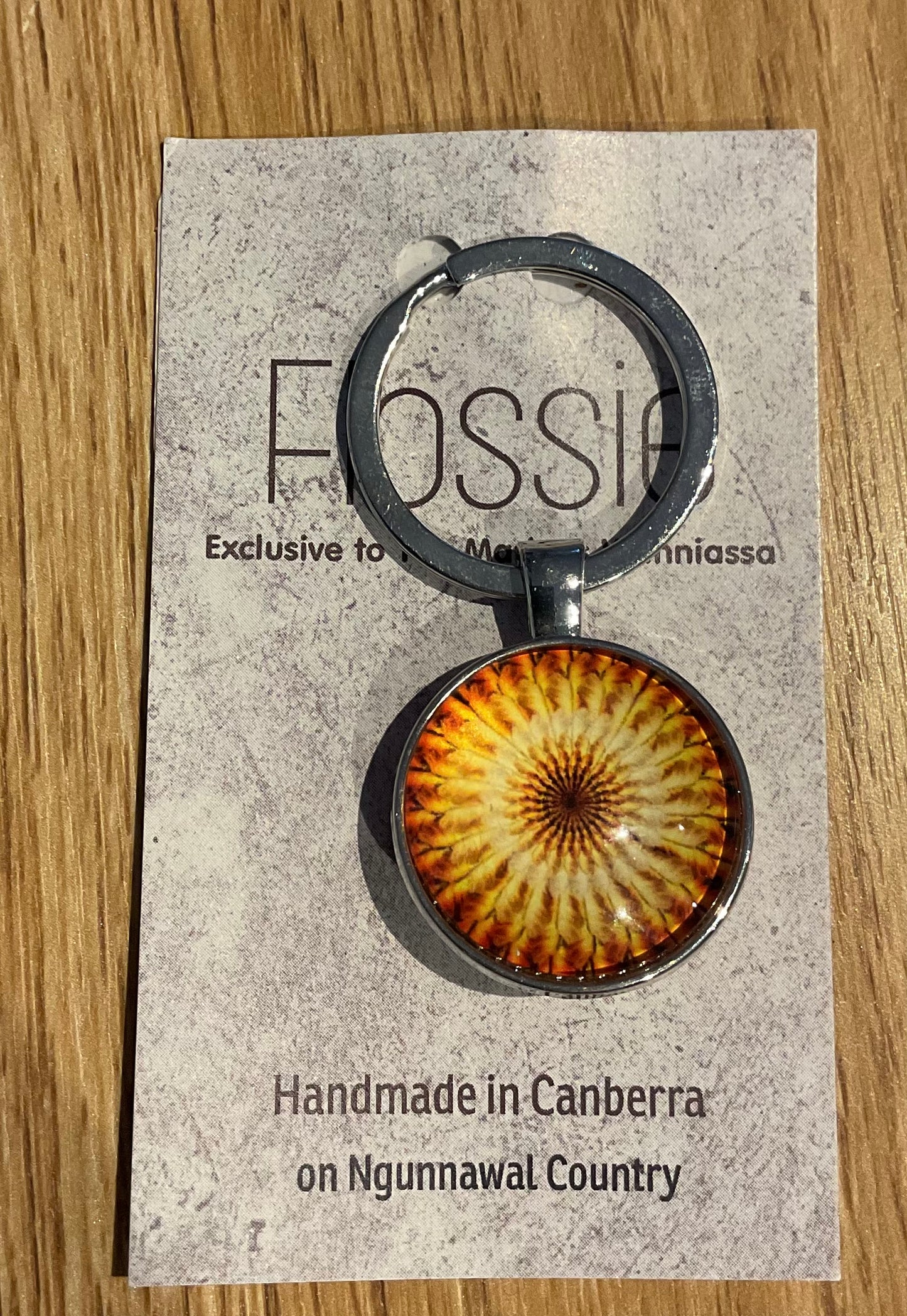 *Glass Dome Keychain Silver