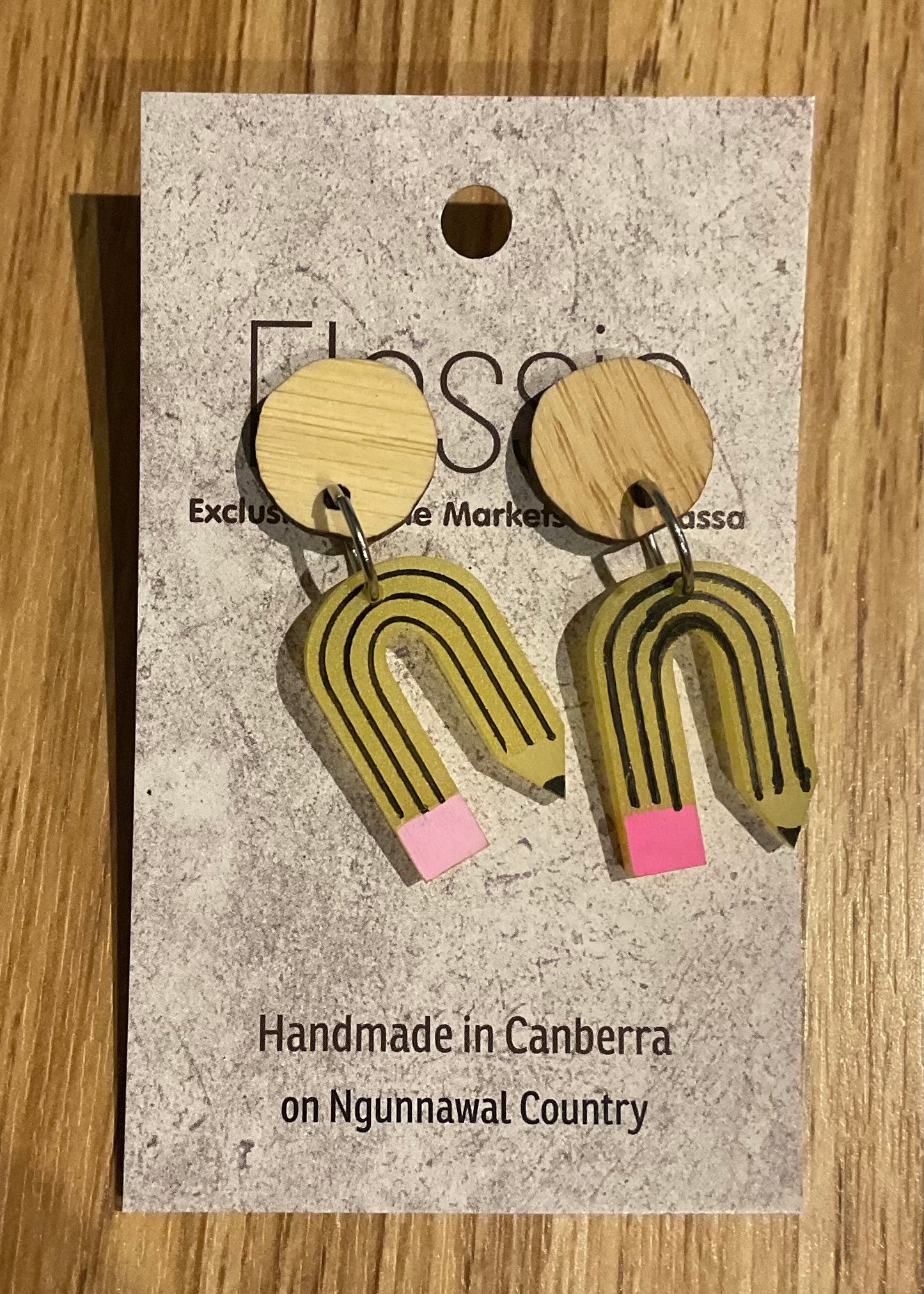 *Earrings Acrylic Hand Painted Pencils Dangles