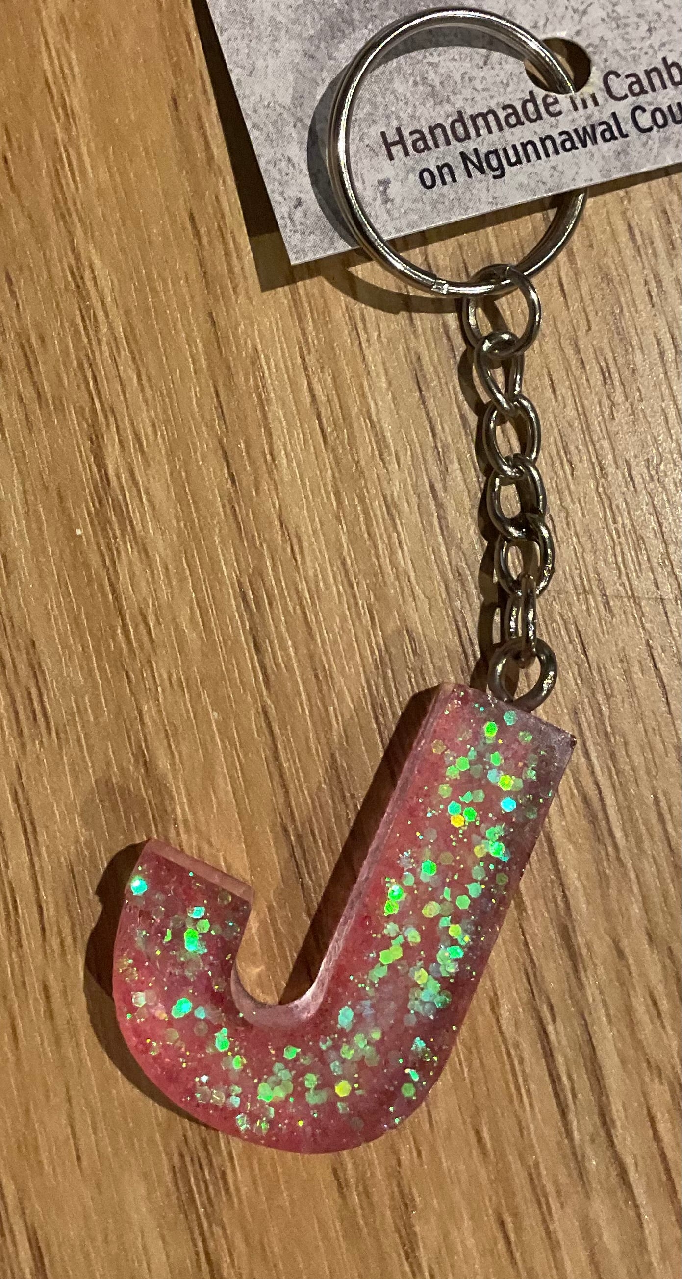 *Keychain Resin Letter J