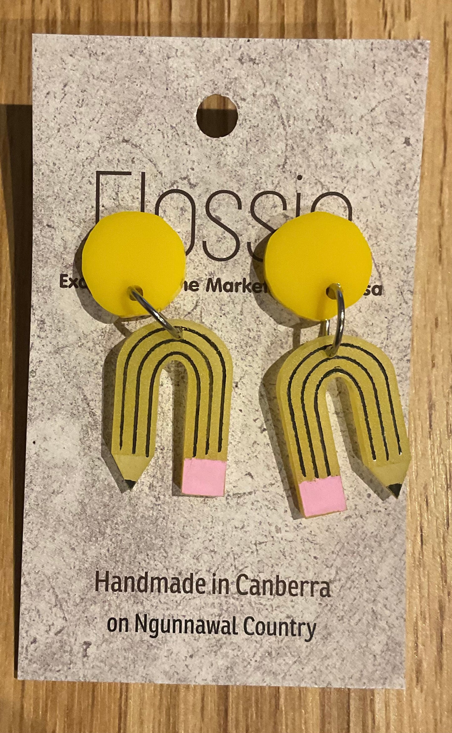 *Earrings Acrylic Hand Painted Pencils Dangles