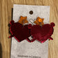 *Earrings Acrylic Mirror Heart Yarn Dangles