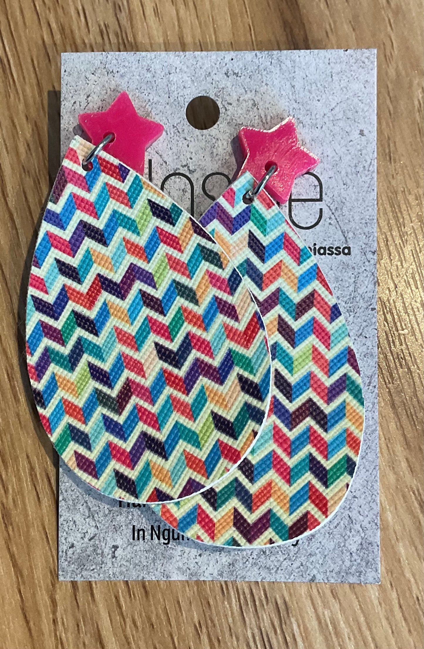 *Earrings Rainbow Geometric Dangles
