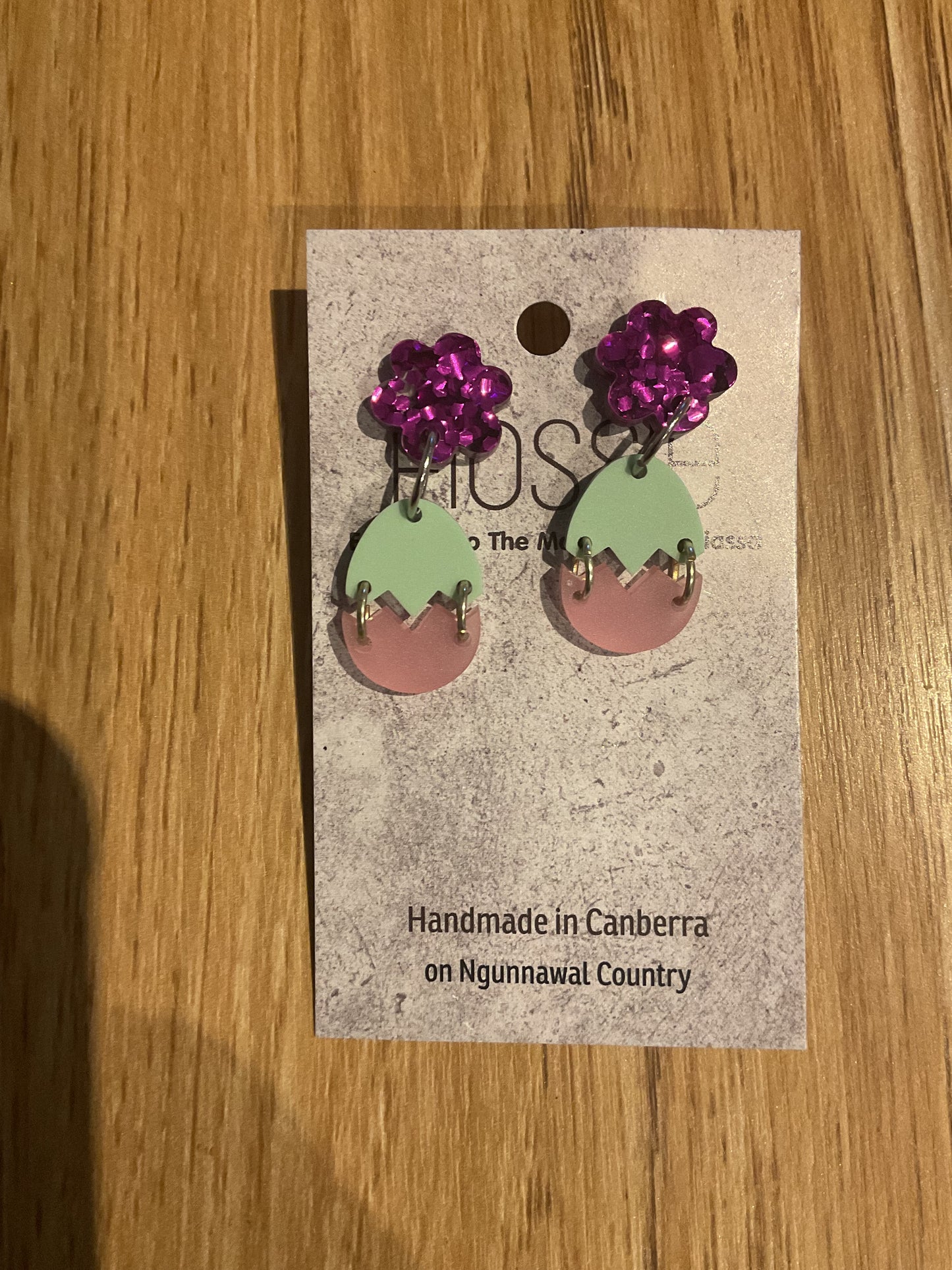 *Earrings Acrylic Egg Dangles