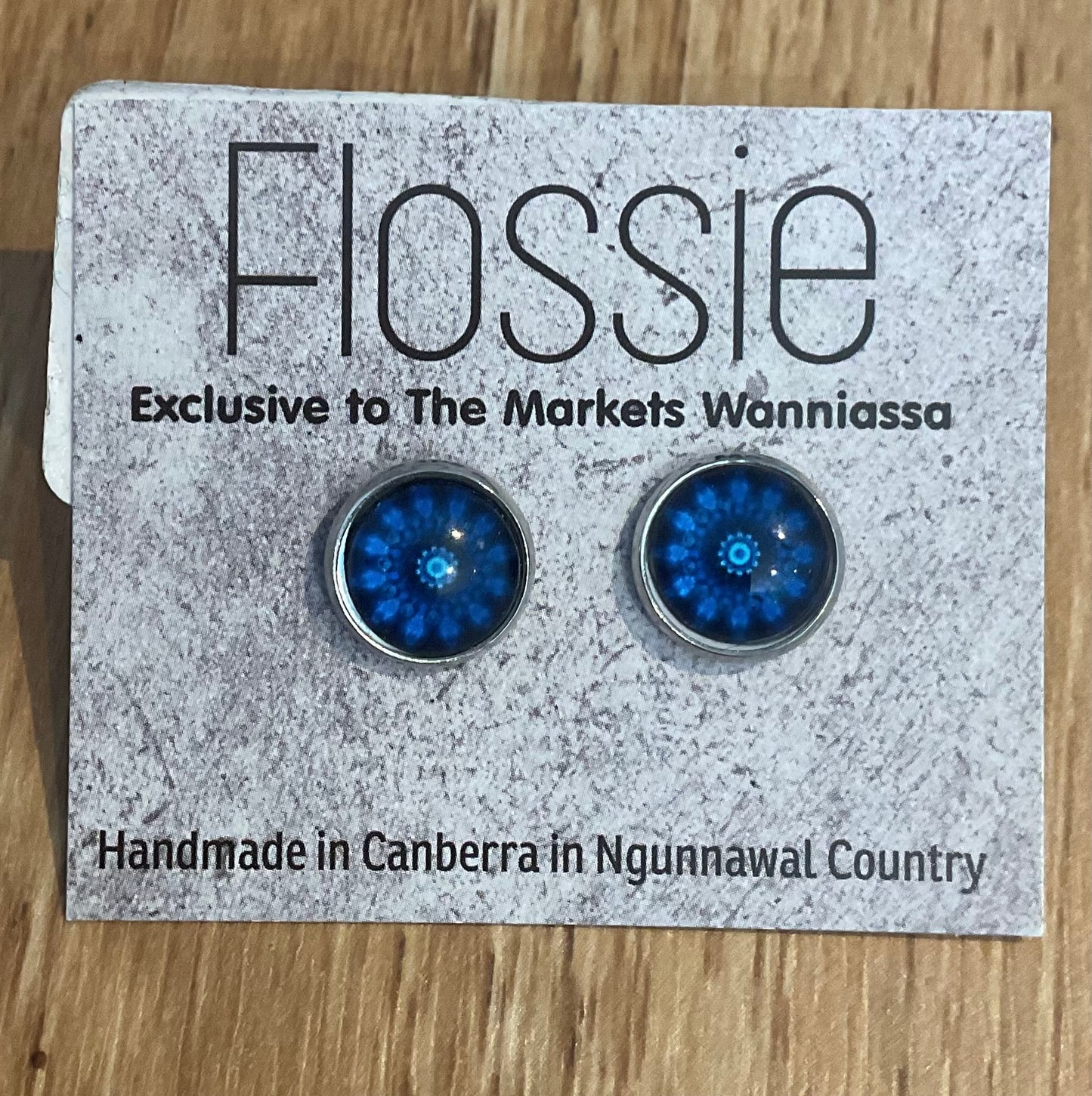 *Earrings Mandala Glass Dome Studs