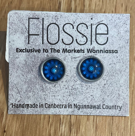 *Earrings Mandala Glass Dome Studs