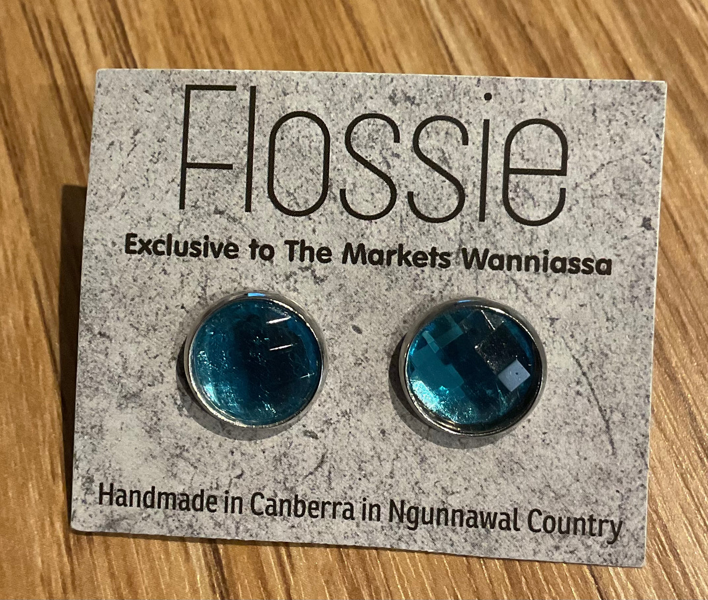 *Earrings Aqua Diamonte Studs