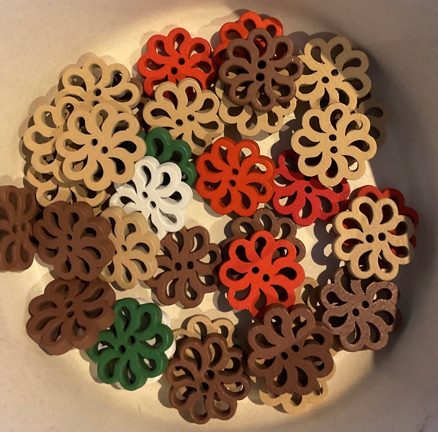 *Loose Buttons - Wooden Flowers
