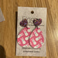*Earrings Vinyl Pink Bunnies Dangles