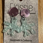 *Earrings Acrylic Blue Pearly Coral Dangles