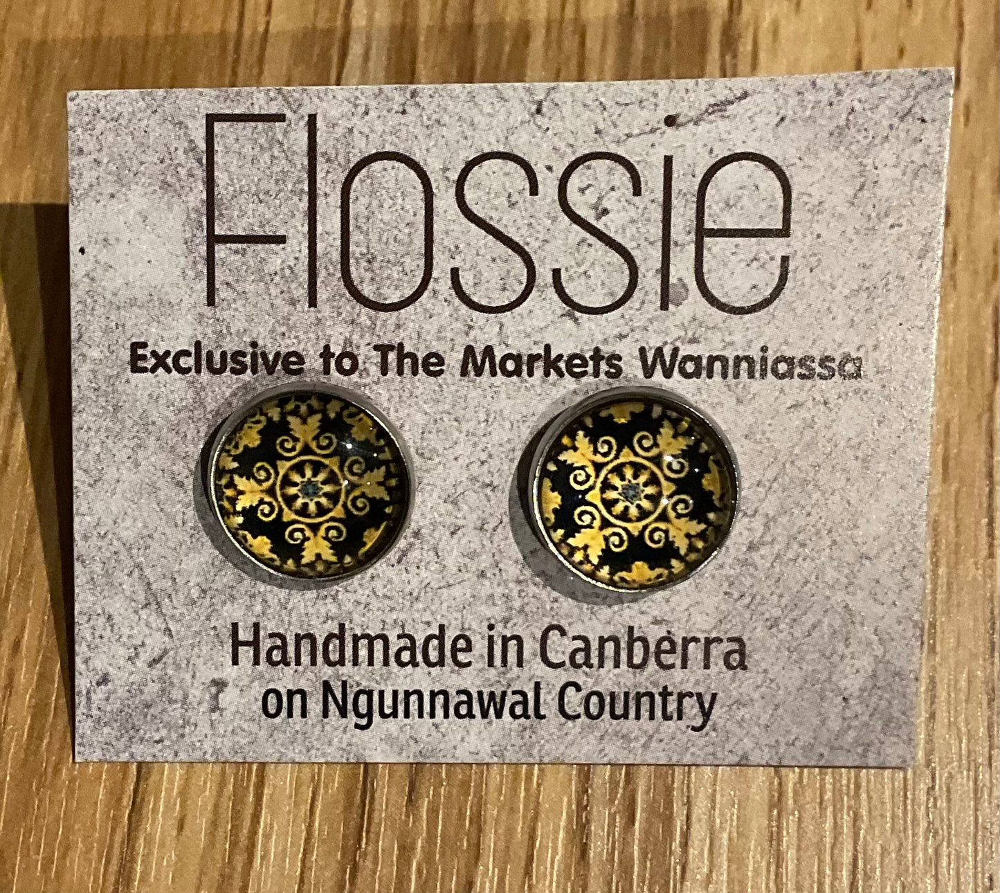 *Earrings Mandala Glass Studs