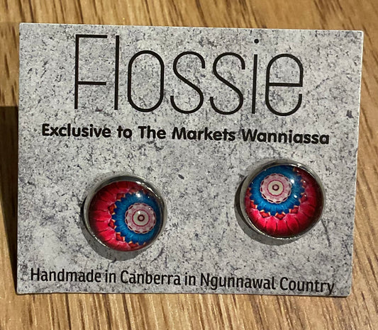 *Earrings Mandala Glass Studs