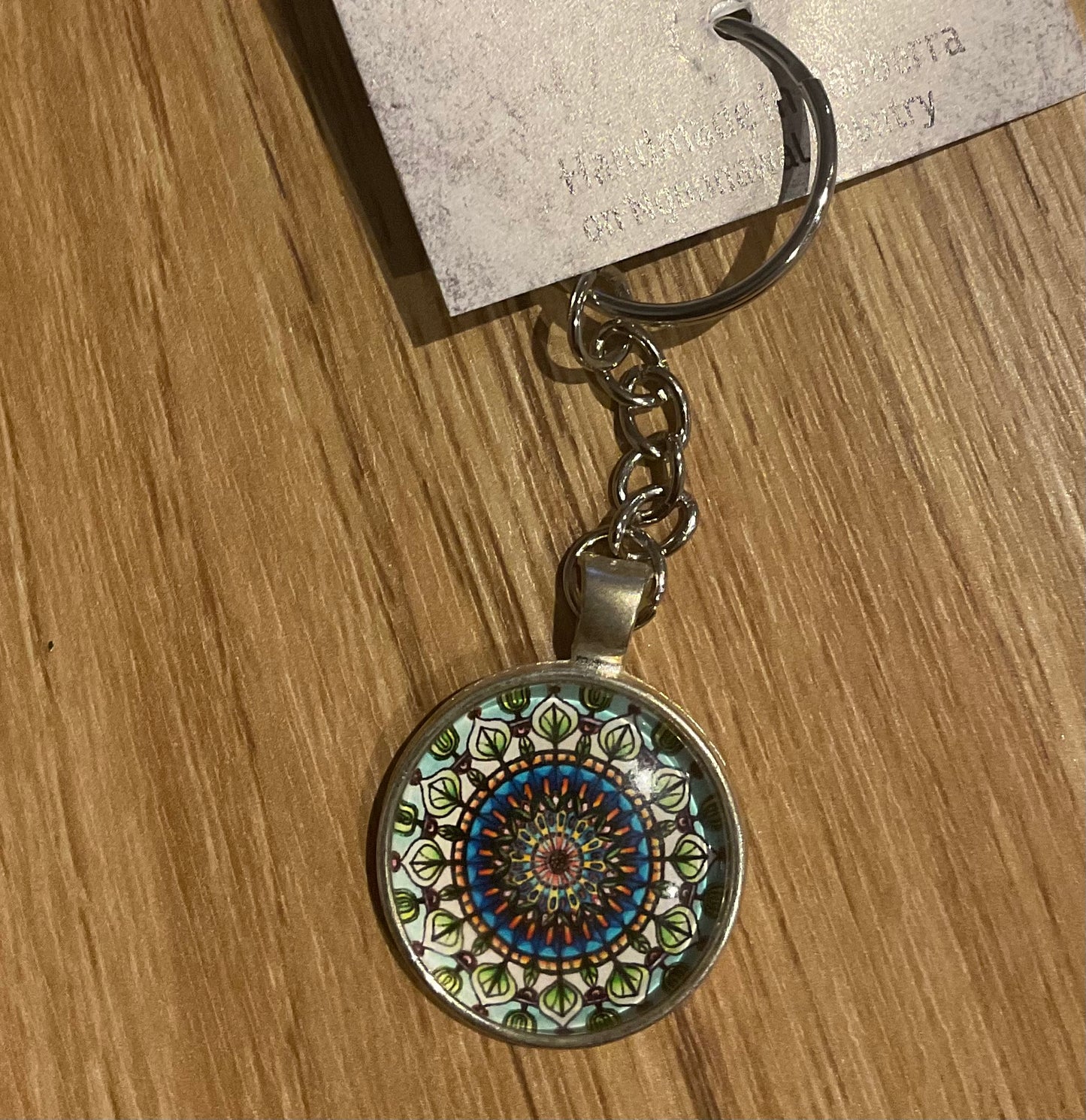 *Glass Dome Keychain Silver